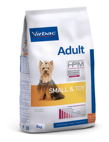Imagen 2 de 4 de Alimento Virbac Veterinary HPM Small and Toy para perro adulto de raza mini y pequeña sabor mix en bolsa de 3kg