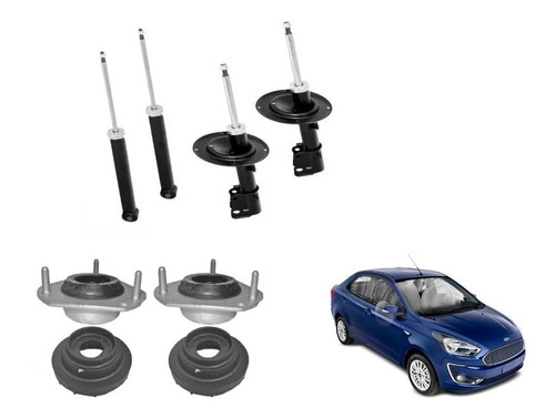 Kit 4 Amortiguadores Y Bases Ford Figo Año 2015 A 2019