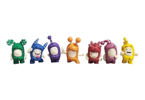 Muñecos Oddbods Pack 7 Plástico Premium 4 Cm