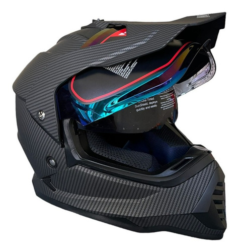 Casco Motocross Negro Kov Onix Tipo Fibra De Carbono Ktm Dm Color Negro Tamaño Del Casco Xl