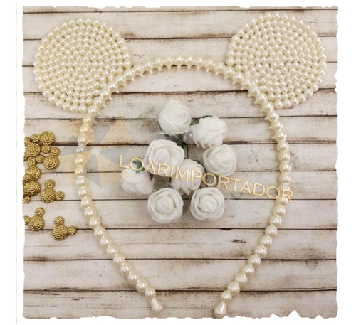 10 Vinchas Minnie Mouse Perlas Orejas Delicadas