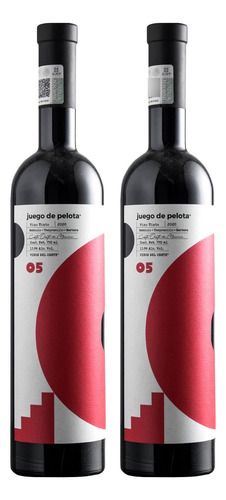 2 Botellas Vino Tinto Juego De Pelota 05 - 750ml