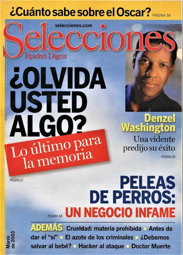 Selecciones Marzo 2003 - Denzel Washington - Pelea De Perros