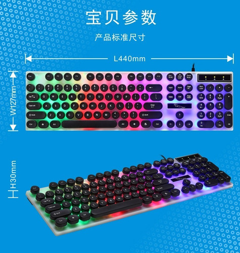 Teclado Gamer Gaming Mecanico Rgb Retroiluminado Para Pc