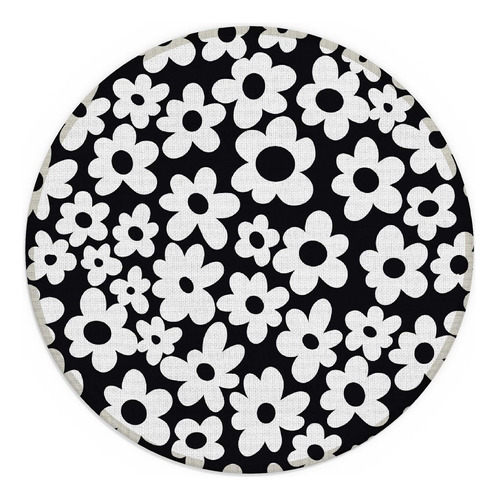 Mouse Pad Pequeña Con Diseño De Flores En Blanco 