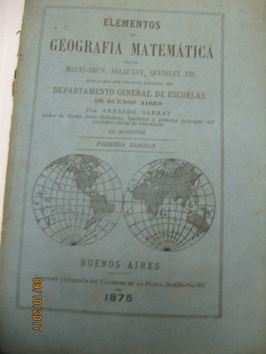Elementos De Geografia Matematica Arnaldo Sarrat 1875
