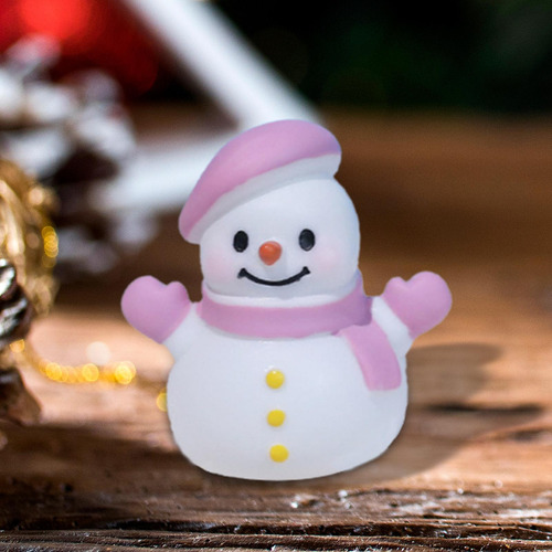 Micro Estatua De Muñeco De Nieve De Navidad, Estilo A