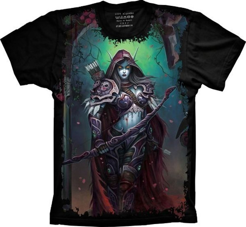 Camiseta Geek Plus Size Unissex World Of Warcraft Sylvanas