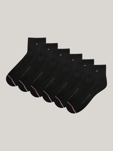 Pack 6 Par Calcetines Athletic Quarter Negro Tommy Hilfiger