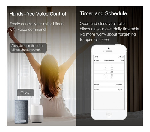 Tuya Smart Life Wifi Rf433 Interruptor De Cortina Ciega Con