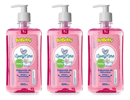 Kit 3 Isababy Sabonete Líquido Amor E Aconchego 500ml