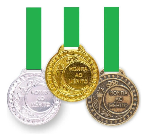 Kit 30 Medalhas Aço 55mm Honra Ao Mérito  Ouro Prata Bronze