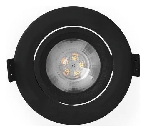 Foco Spot Led Mini Negro 3w Embutido Redondo Luz Cálida