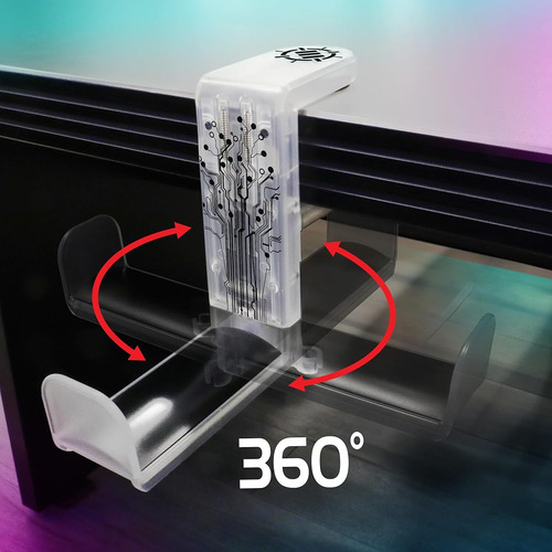 Soporte Para Auricular Giratorio Clip Ajustable Transparente