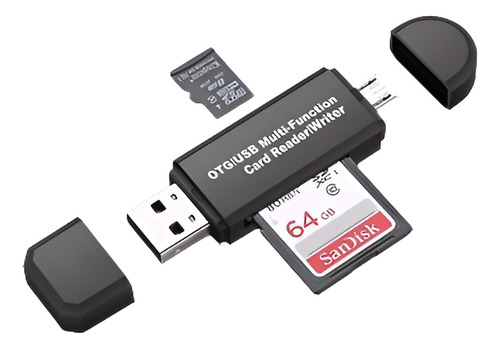 Micro Usb Otg A Usb 2.0 Adaptador Sd/micro Sd Con Lector De 