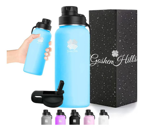 Botella De Agua Deportiva De Acero Inoxidable Con Tapa Con B