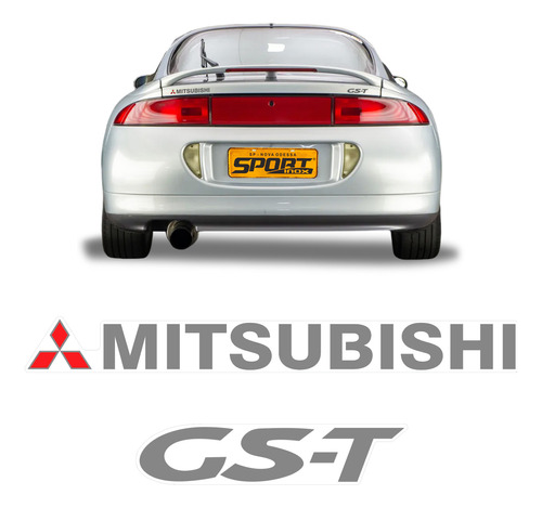 Adesivos Eclipse Mitsubishi Gs-t 1995 Emblema Traseiro Cinza