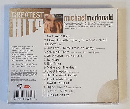 Cd - Michael Mcdonald - Greatest Hits Versão Do Álbum Remasterizado