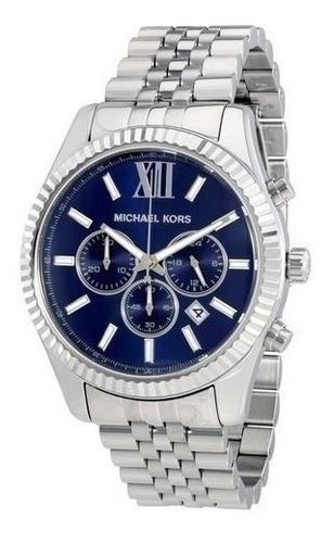 Relogio Michael Kors Mk8280 Lexington Azul Prata E