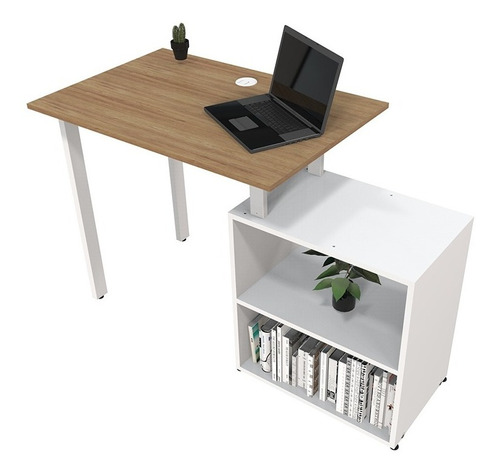 Escritorio Configurable Con Credenza Siderno Color Eucalipto