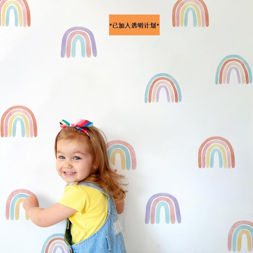 Calcomanias De Pared Para Niñas De Arcoiris Stiker