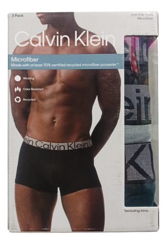 Boxer Low Rise Trunk Calvin Klein Microfibra 3pz Np2686o