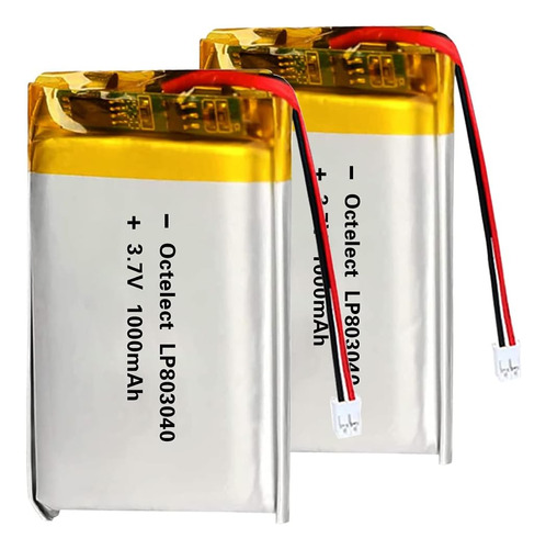 2pcs 3.7v 1000mah 803040 Lipo Battery Rechargeable Lith...