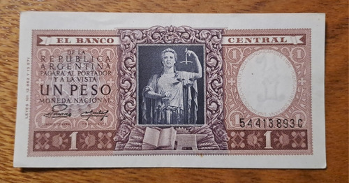 Bottero N 1914 Billete 1 Peso Moneda Nacional. Excelente 