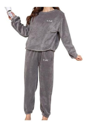 Pijama De Polar Invierno Para Mujer De Dormir Gruesa P2.