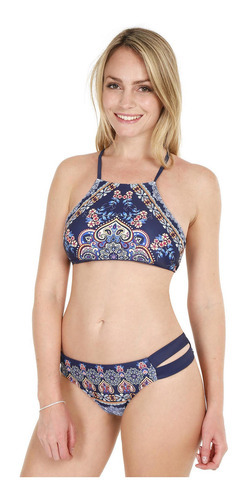 Bikini High Neck Sublimado Azul H2o Wear