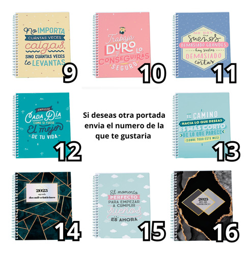 Agenda Semanal 2025 Pasta Dura Con Arillo Mod. Green 2025