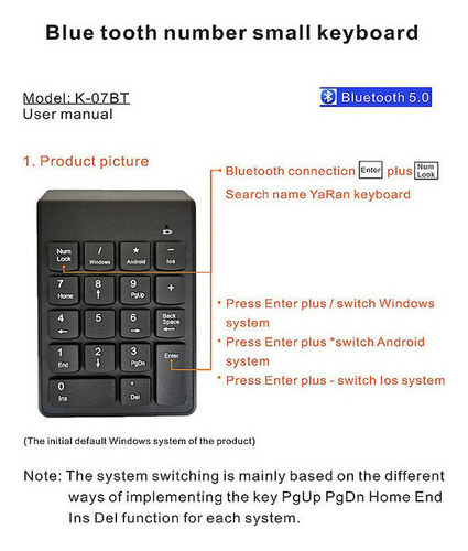 Teclado Numérico Sem Fio Usb Número Do Teclado Numérico De 2 Cor De Teclado Preto