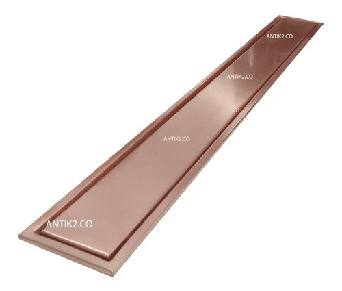 Rejilla Piso Rectangular Invisible Oro Rosa Mate 60x10cm