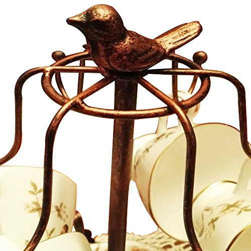 Soporte De Tazas De Café De Hierro Bronce Vintage Para Almac
