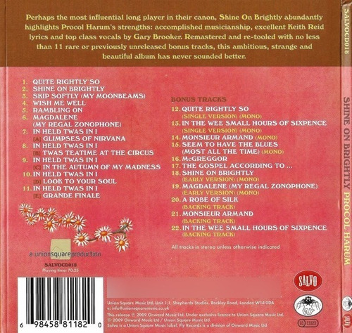 Procol Harum - Shine On Brightly, Paper Sleeve, 40 Years +11