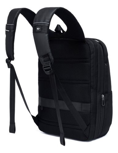Mochila Executiva Masculina Notebook Espaçosa Antifurto Cor Preto Desenho do tecido Liso