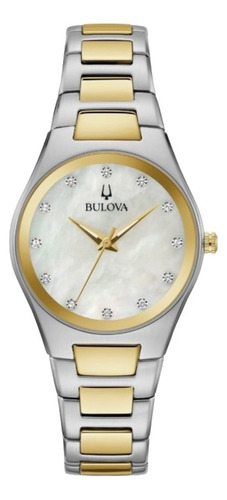 98l305 Reloj Bulova Clasico Diamante 30mm Plateado/dorado Color del bisel Dorado Color del fondo Madre Perla