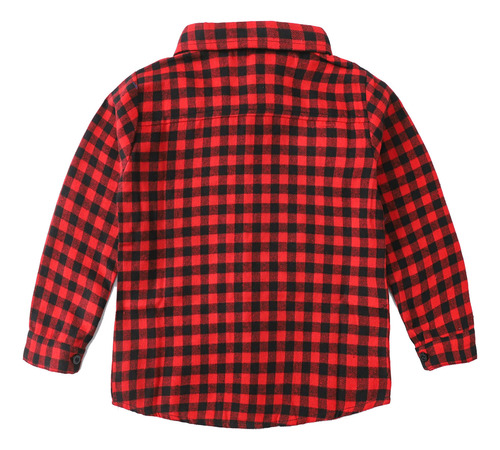 Chaqueta Tipo Camisa A Cuadros De Manga Larga Con Botones Y
