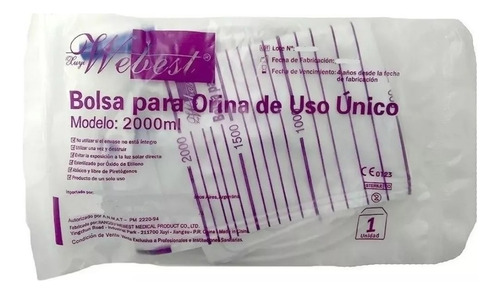 Bolsa Para Orina Webest 2000ml Por 10 Unidades