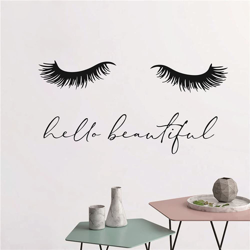 Hello Beautiful Eye Adhesivo Decorativo Para Pared Color