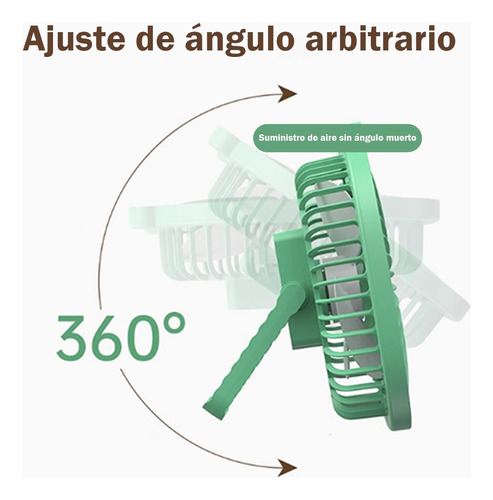 Of Ventilador Portátil Mesa Escritorio Recargable Con Luz