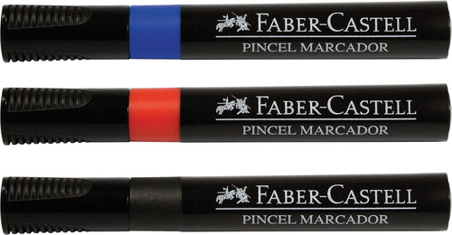 Pincel Marcador Permanente Vermelho Faber-castell Cx.c/12