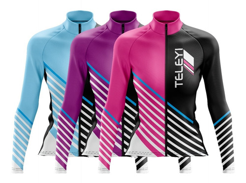 Jersey Ciclismo Mujer Ruta Mtb Teleyi Manga Larga Variedad