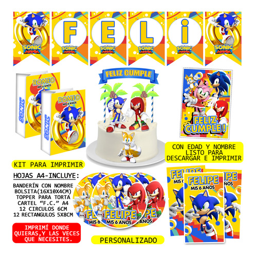 Sonic (kit Para Imprimir)