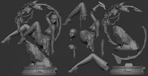 Figura Impresa 3d Kaine Nier Replicant Version 1 2 1:7