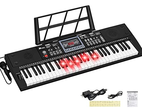 24hocl 61 Keyboard Piano Lighted Keys For Kids Teens