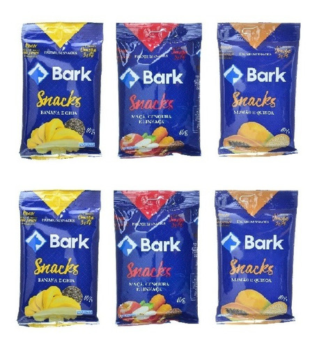 Bark Snacks P/ Cães Petiscos Fruta Kit 6 Unidades