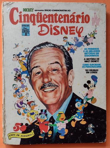 Livro Cinquentenário Disney 1973 Mickey Edição Comemorativa