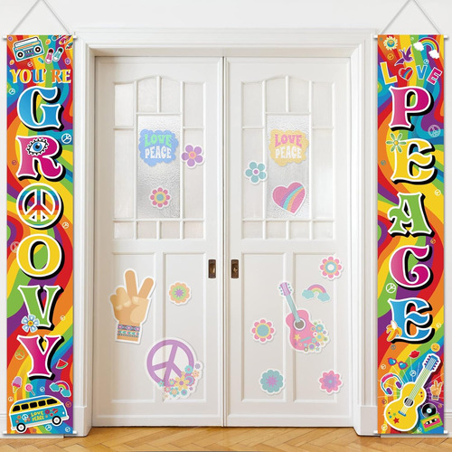 Decoración De Pared Hippie Para Fiestas De Los Años 60, Letr