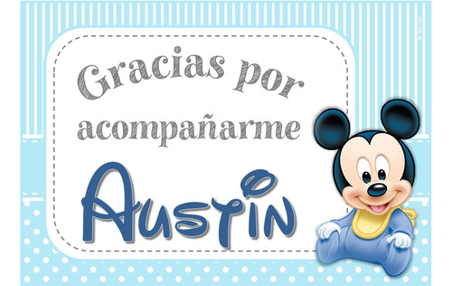 Kit Imprimible Mickey Baby Mod.1 Deco Y Candy Bar Cumple